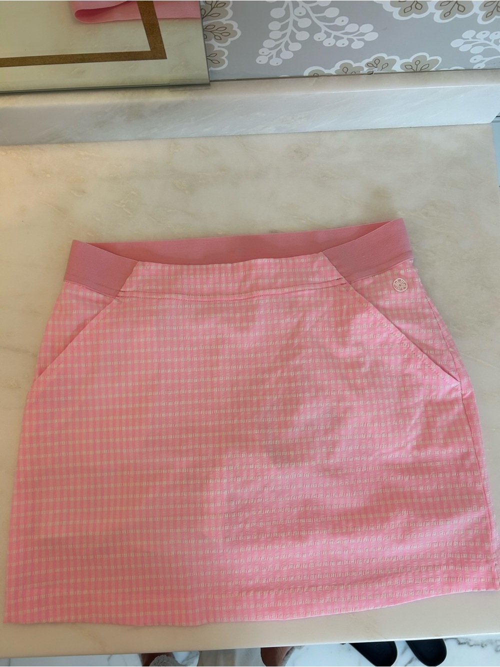 Lilly Pulitzer Pink Gingham Mini Skirt